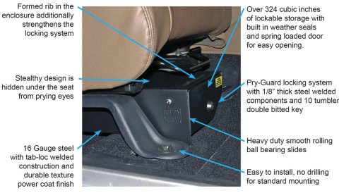 Tuffy Jeep Wrangler Jk Underseat Drawer Passenger W/ Keyed Lock thumbnail 4
