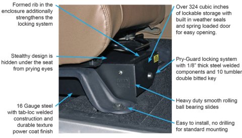 Tuffy Jeep Wrangler Jk Underseat Drawer Passenger W/ Keyed Lock thumbnail 9