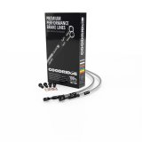 Goodridge 15-17 Harley-Davidson FLSTF/FXSB (w/ABS) Black Front Brake Line w/Clear Fitting thumbnail 1