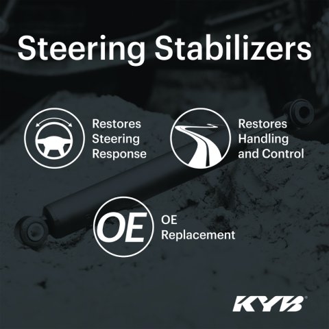 KYB Shocks & Struts Steering Stabilizers Front 18-23 Jeep Wrangler JL / 20-23 Gladiator