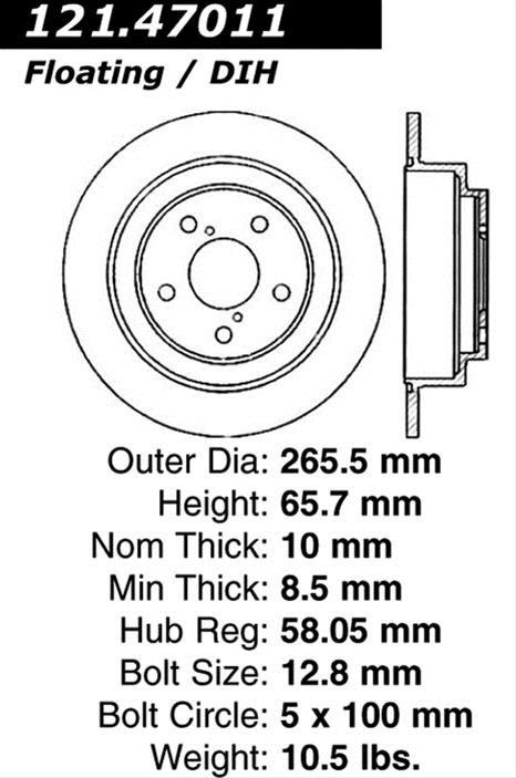 Centric 02-05 WRX Rear Rotor thumbnail 2
