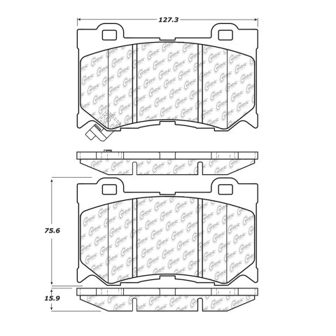 C-TEK 08-13 Infiniti G37 Semi Metallic Front Brake Pads thumbnail 2