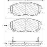 Posi-Quiet 16-17 Honda Civic Premium Ceramic Front Disc Brake Pads thumbnail 1