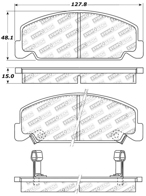 StopTech Performance 93-00 Honda Civic DX w/ Rr Drum Brakes Front Brake Pads thumbnail 1