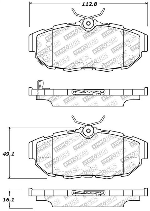 StopTech Street Select Brake Pads - Rear thumbnail 1