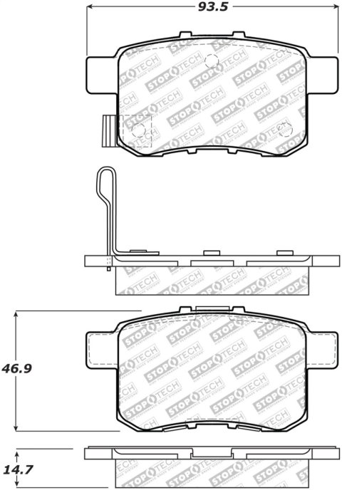 StopTech Street Select Brake Pads - Rear thumbnail 1