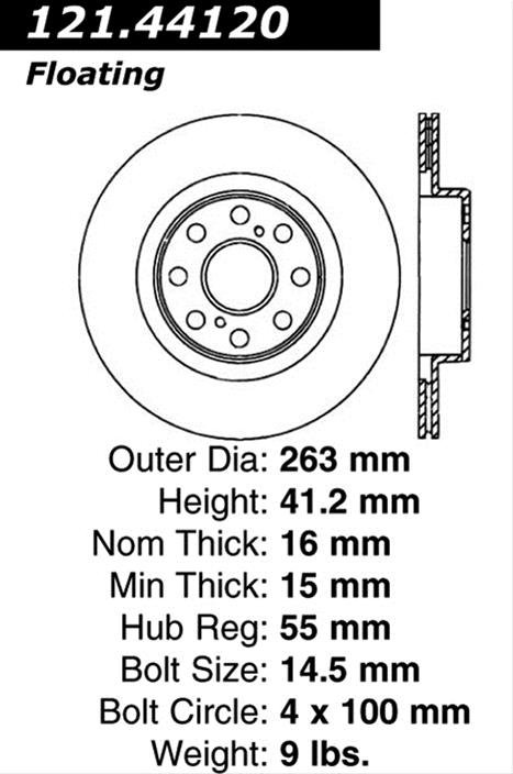 Centric 00-05 Toyota MR2 Spyder Rear Brake Rotor thumbnail 2