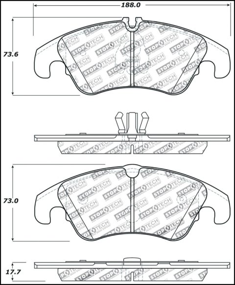 StopTech Performance 08-10 Audi A5 / 10 S4 / 09-10 Audi A4 (except Quattro) Front Brake Pads thumbnail 1