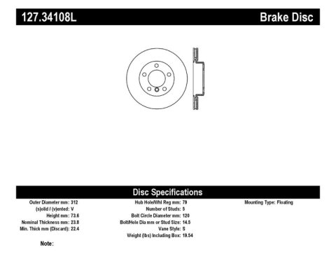StopTech 9/07-09 BMW 328 Slotted & Drilled Left Front Rotor thumbnail 8