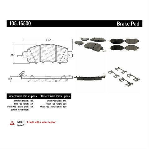Posi-Quiet Ceramic Brake Pads Front 2013-2015 Nissan Altima thumbnail 1