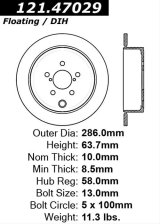 Centric 09-10 Subaru Forester / 08-10 Impreza Rear Rotor thumbnail 2