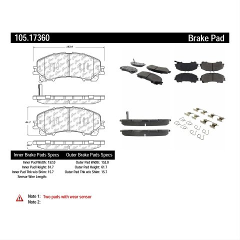 Posi-Quiet 10-16 Nissan 370Z w/ Std Brakes / 14-15 Infiniti Q50 Front Ceramic Brake Pads