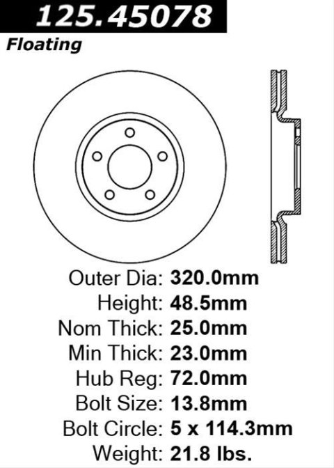 Centric 07-09 Mazdaspeed 3 Front Premium High-Carbon Rotor thumbnail 2