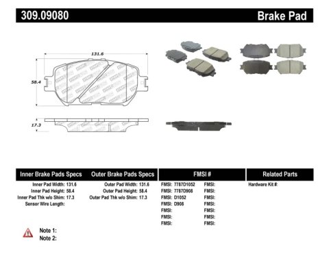 StopTech Performance 06 Lexus GS / 09-10 IS Front Brake Pads thumbnail 8