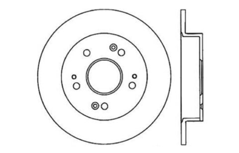 StopTech 06-07 Acura CSX (Canada) / 06-09 Honda Civic / 97-01 Prelude Drilled Right Rear Rotor thumbnail 4