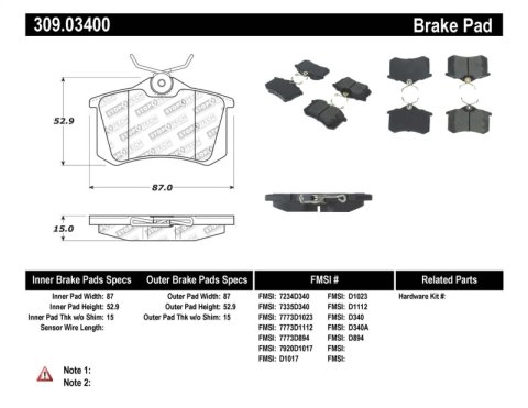 StopTech 02-08 Audi A4 Quattro / 2/99-02 Audi S4 / 93-10 VW Golf GL/GLS Performance Rear Brake Pads thumbnail 2