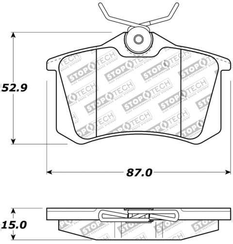 StopTech 02-08 Audi A4 Quattro / 2/99-02 Audi S4 / 93-10 VW Golf GL/GLS Performance Rear Brake Pads thumbnail 4