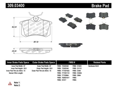 StopTech 02-08 Audi A4 Quattro / 2/99-02 Audi S4 / 93-10 VW Golf GL/GLS Performance Rear Brake Pads thumbnail 8