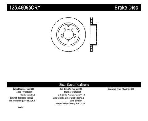 Stoptech 03-06 Evo 8 & 9 Rear Premium High Carbon CRYO-STOP Rotor thumbnail 9