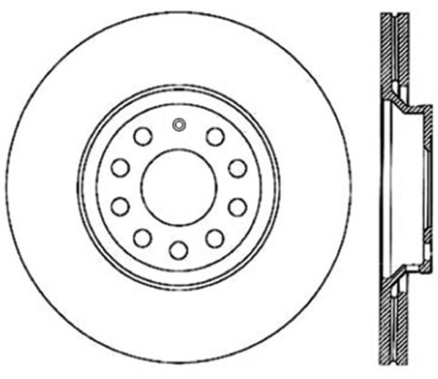 StopTech 09-13 VW CC 3.6L VR6 / 08-09 & 12 Golf R/Golf R32 Drilled Left Rear Rotor thumbnail 2