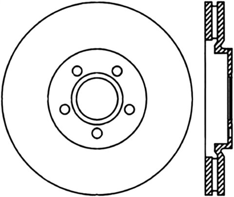 StopTech 03-09 Chrysler PT Cruiser Tur / 03-05 Dodge Neon SRT-4 Front Left Slotted & Drilled Rotor thumbnail 2