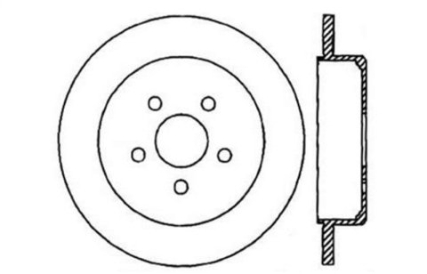 StopTech 03-09 Chrysler PT Cruiser Tur / 03-05 Dodge Neon SRT-4 Rear Left Slotted & Drilled Rotor thumbnail 3