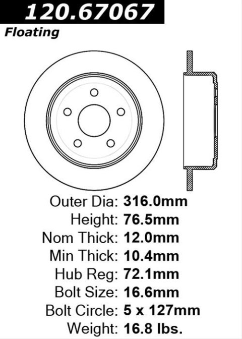 Centric Performance Brake Rotor thumbnail 1