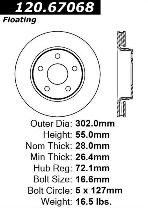 Centric Performance Brake Rotor thumbnail 1