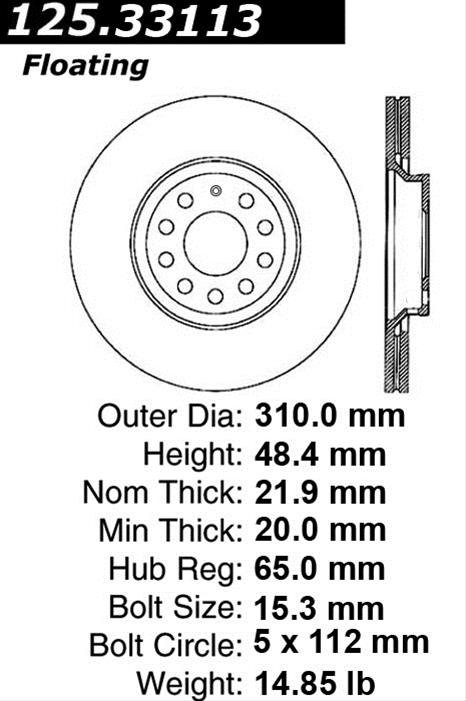 Centric Premium High Carbon Brake Rotor thumbnail 2