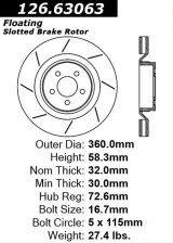 Centric 06-07 Chrysler SRT-8 OE Design Brake Rotor thumbnail 1
