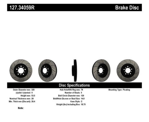 StopTech Slotted & Drilled Sport Brake Rotor thumbnail 3