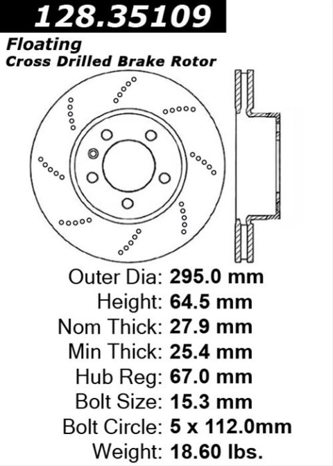 Centric Drilled OE Design Brake Rotor thumbnail 1