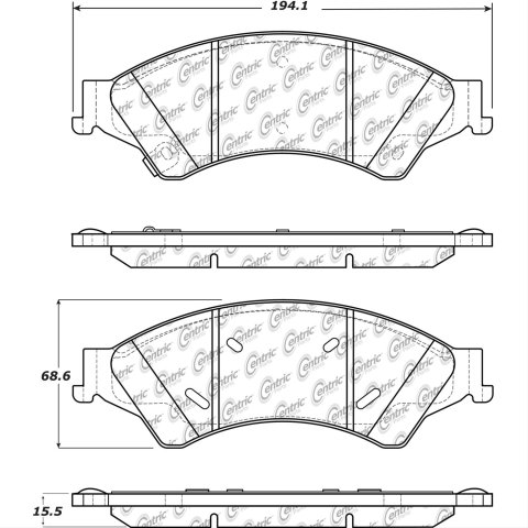 Centric C-TEK Ceramic Brake Pads w/Shims - Front thumbnail 1