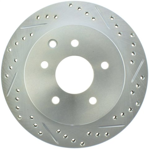 StopTech Select Sport Nissan Slotted and Drilled Left Rear Rotor thumbnail 1