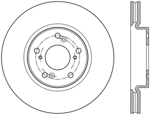 StopTech Slotted & Drilled Sport Brake Rotor Front Left 13 Honda Accord Sport thumbnail 5