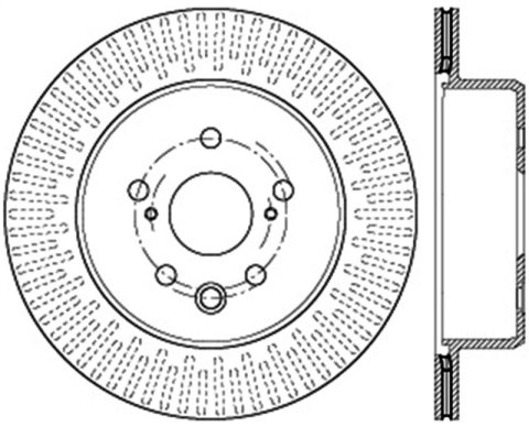 StopTech 13-14 Lexus GS300/350/400/430 Slotted Sport Rear Right Brake Rotor thumbnail 2