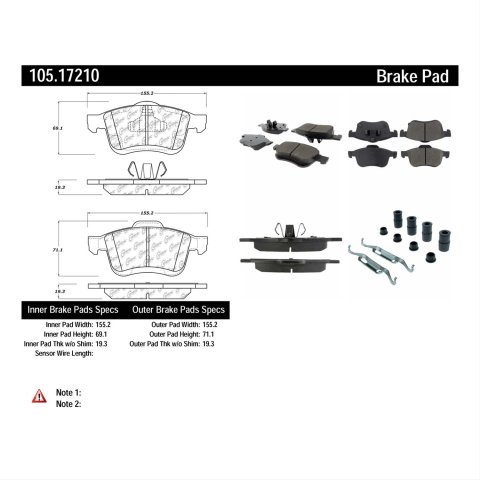 Posi-Quiet 2014 Fiat 500L Front Brake Pads thumbnail 1