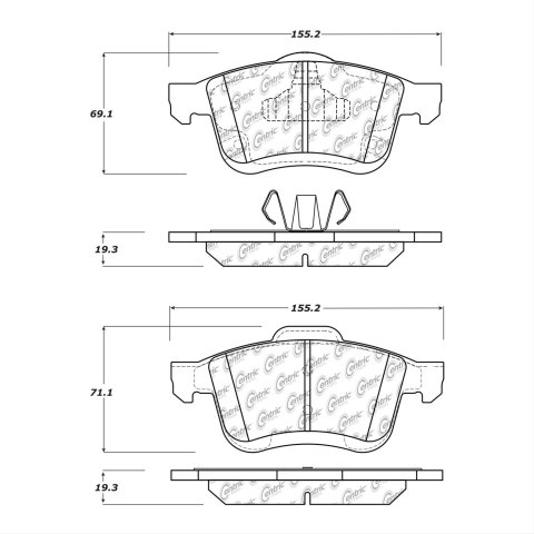 Posi-Quiet 2014 Fiat 500L Front Brake Pads thumbnail 2