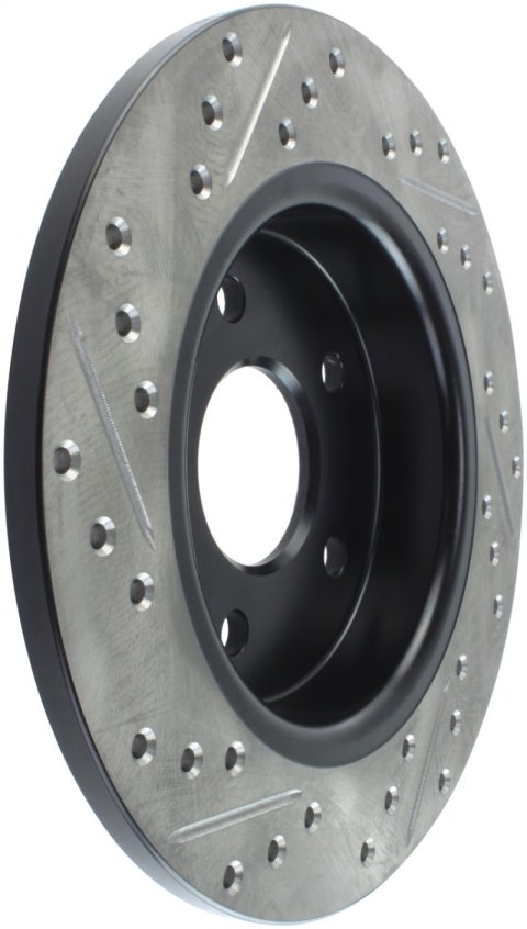 StopTech 12-15 Ford Focus w/ Rear Disc Brakes Rear Left Slotted & Drilled Rotor thumbnail 4
