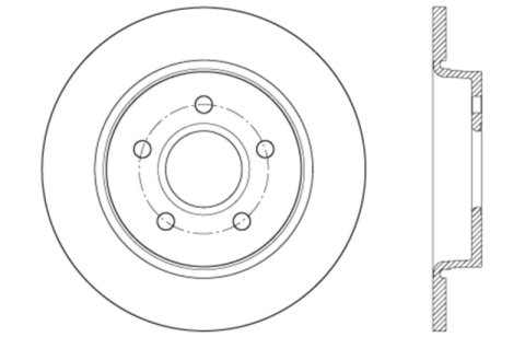 StopTech 12-15 Ford Focus w/ Rear Disc Brakes Rear Left Slotted & Drilled Rotor thumbnail 7