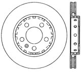 StopTech 03-05 VW Golf GTi (vented rear discs) Drilled Left Rear Rotor thumbnail 2
