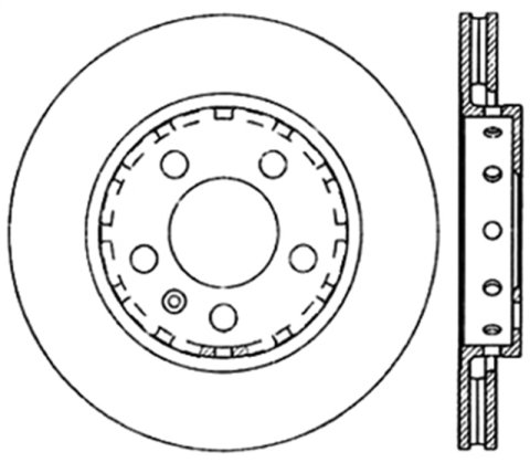 StopTech 03-05 VW Golf GTi (vented rear discs) Drilled Right Rear Rotor thumbnail 2