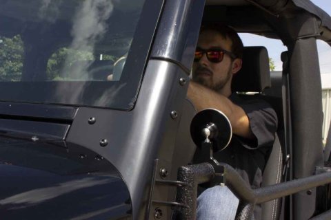 Fishbone Offroad Tube Door Mirror Billet Aluminum - Black Powdercoat thumbnail 4