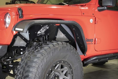 Fishbone Offroad 2018+ Jeep Wrangler JL Front Pair Aluminum - Black Powdercoat Inner Fenders thumbnail 2