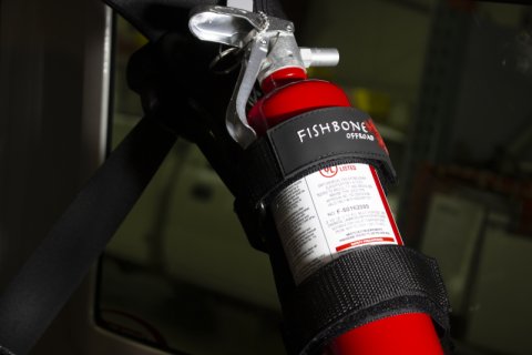 Fishbone Offroad Padded Roll Bar Black Fire Extinguisher Holder thumbnail 5