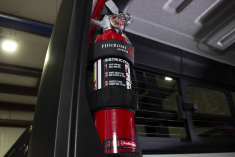 Fishbone Offroad Padded Roll Bar Black Fire Extinguisher Holder thumbnail 8