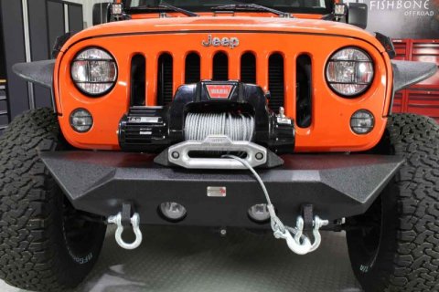 Fishbone Offroad 07-18 Jeep Wrangler JK Rubicon Unlimited Steel Front Bumper - Blk Txtrd Powdercoat thumbnail 8