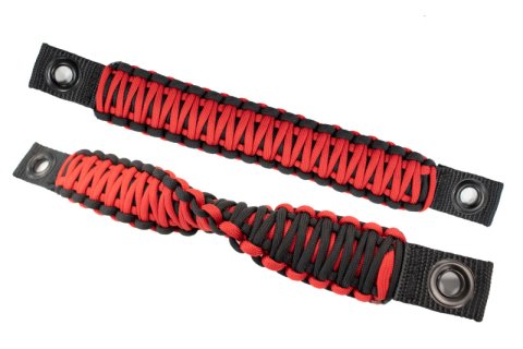 Fishbone Offroad 97-06 Jeep Wrangler Paracord Door Handles - Black/Red thumbnail 1