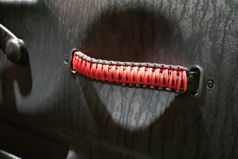 Fishbone Offroad 97-06 Jeep Wrangler Paracord Door Handles - Black/Red thumbnail 3