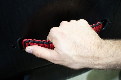 Fishbone Offroad 97-06 Jeep Wrangler Paracord Door Handles - Black/Red thumbnail 5